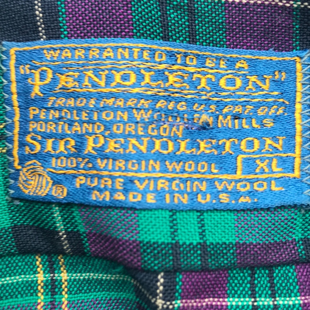 Pendleton is Plaid Button-Down Shirt - Green and Purple - Picture 2 of 2